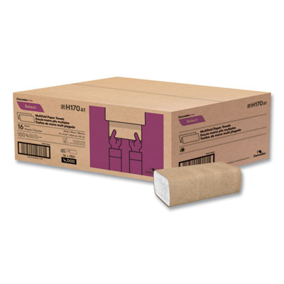 Cascades PRO Select Folded Paper Towels, Multifold, 1-Ply, 9.13 x 9.5, White, 250/Pack, 16 Packs/Carton (H170)