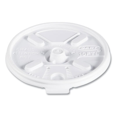 Dart Lift n' Lock Plastic Hot Cup Lids, Fits 10 oz Hot Cups, White, 1,000/Carton (10FTL)