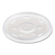 Dart Plastic Lids for Foam Cups/Bowls/Containers, Flat with Straw Slot, Fits 6 oz to 14 oz, Translucent, 100/Pack, 10 Packs/Carton (12SL)