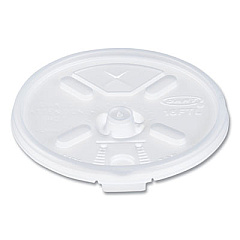 Dart Lift n' Lock Plastic Hot Cup Lids With Straw Slot, Fits 12 oz to 24 oz Hot Cups, Plastic, Translucent, 100/Pack, 10 Packs/CT (16FTLS)