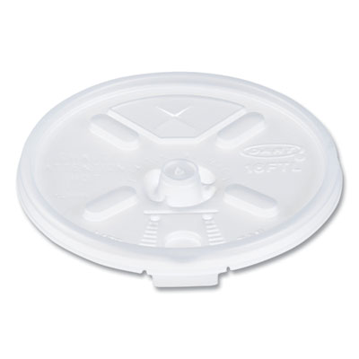 Dart Lift n' Lock Plastic Hot Cup Lids With Straw Slot, Fits 12 oz to 24 oz Hot Cups, Plastic, Translucent, 100/Pack, 10 Packs/CT (16FTLS)