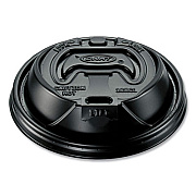 Dart Optima Reclosable Lid, Fits 12 oz to 24 oz Hot Cups, Plastic, Black, 100/Pack, 10 Packs/Carton (16RCLBLK)