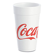 Dart Coca-Cola Foam Cups, 20 oz, White/Red, 25/Bag, 20 Bags/Carton (20J16C)