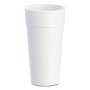 Dart Foam Drink Cups, Hot/Cold, 24 oz, White, 25/Bag, 20 Bags/Carton (24J16)