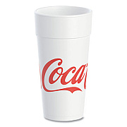 Dart Coca-Cola Foam Cups, 24 oz, White/Red, 20/Bag, 25 Bags/Carton (24J16C)