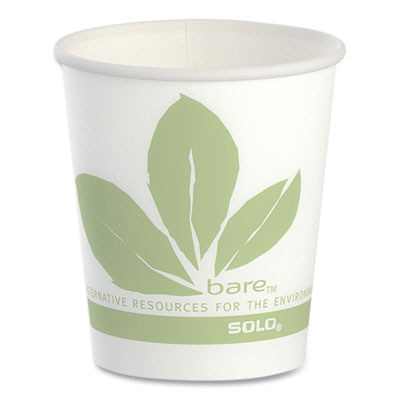 SOLO Bare Eco-Forward Treated Paper Cold Cups, ProPlanet Seal, 3 oz, Bare Design, 100/Sleeve, 50 Sleeves/Carton (44BB)