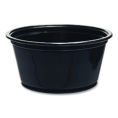 Dart Conex Complements Portion/Medicine Cups, 2 oz, Plastic, Black, 125/Bag, 20 Bags/Carton (200PCBLK)