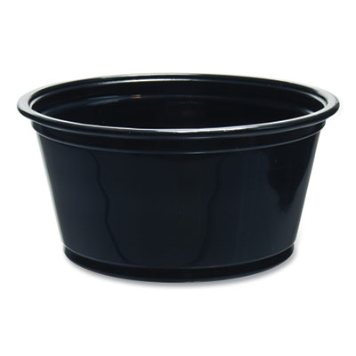 Dart Conex Complements Portion/Medicine Cups, 2 oz, Plastic, Black, 125/Bag, 20 Bags/Carton (200PCBLK)