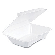 Dart Foam Hinged Lid Containers, 6.4 x 9.3 x 2.9, White, 100/Pack, 2 Packs/Carton (205HT1)