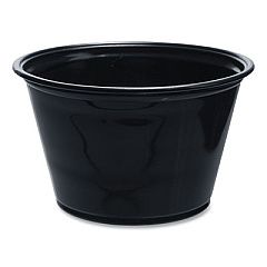 Dart Conex Complements Portion/Medicine Cups, 4 oz, Plastic, Black, 125/Bag, 20 Bags/Carton (400PCBLK)