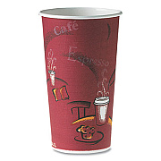 SOLO Single-Sided Poly Paper Hot Cups, 20 oz, Bistro Design, 600/Carton (420SI)