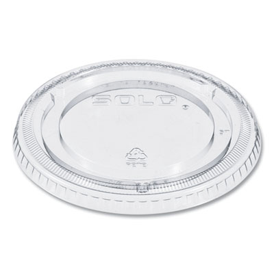 SOLO PETE Plastic Flat Cold Cup Lids, Fits 12 oz to 24 oz Cold Cups, Clear, 1,000/Carton (626TP)