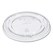 SOLO PETE Flat Straw-Slot Cold Cup Lids, Fits 16 oz to 24 oz Cold Cups, Plastic, Clear, 100/Pack, 10 Packs/Carton (626TSCT)