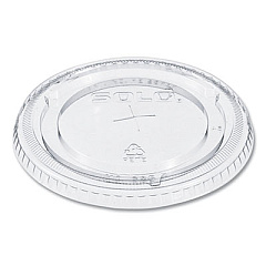 SOLO PETE Flat Straw-Slot Cold Cup Lids, Fits 16 oz to 24 oz Cold Cups, Plastic, Clear, 100/Pack, 10 Packs/Carton (626TSCT)
