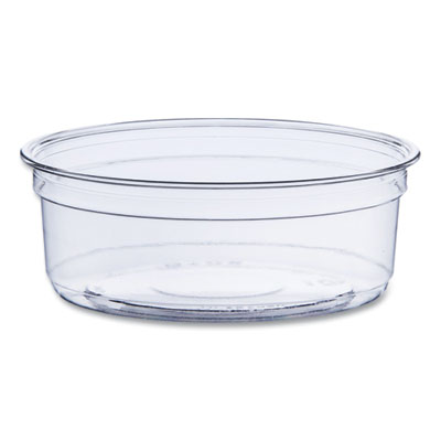 SOLO Bare Eco-Forward RPET Deli Containers, ProPlanet Seal, 8 oz, 4.6" Diameter x 1.8" h, Clear, Plastic, 500/Carton (DM8R)