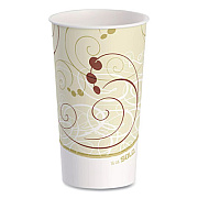 SOLO Double Sided Poly (DSP) Paper Cold Cups, 16 oz, Beige/White/Red, 50/Sleeve, 20 Sleeves/Carton (RP16PSYM)