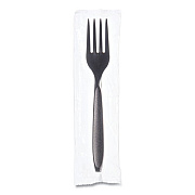 SOLO Reliance Mediumweight Cutlery, Fork, Plastic, Black, 1,000/Carton (RSK10004)