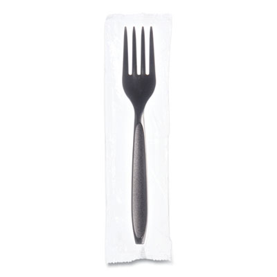 SOLO Reliance Mediumweight Cutlery, Fork, Plastic, Black, 1,000/Carton (RSK10004)