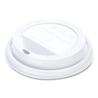 SOLO Traveler Cappuccino Style Dome Lid, Fits 10 oz to 24 oz Hot Cups, Plastic, White, 100/Pack, 10 Packs/Carton (TLP316)