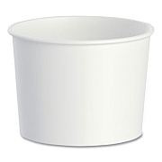 SOLO Double Poly Paper Food Container, Squat, 16 oz, White, 25/Pack, 20 Packs/Carton (VS616)