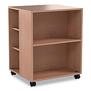 Durable Flexible Multi-Functional Cart for Office Storage, Wood, 6 Shelves, 20.79 x 23.31 x 29.45, Beech (311347)