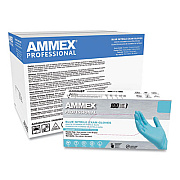 AMMEX Professional Nitrile Exam Gloves, Powder-Free, Medium, 3 mil Thick, 9.5" Long, Light Blue, 100/Box, 10 Boxes/Carton (APFN44100CT)