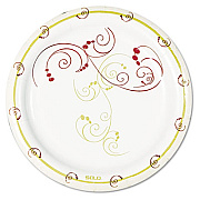 Dart Symphony Paper Dinnerware, Mediumweight Plate, 6" dia, Tan, 125/Pack, 8 Packs/Carton (MP6J8001CT)
