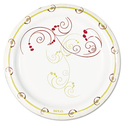 Dart Symphony Paper Dinnerware, Mediumweight Plate, 6" dia, Tan, 125/Pack, 8 Packs/Carton (MP6J8001CT)