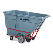 Rubbermaid Commercial 1 cu yd BRUTE DURATILT Frame Tilt Truck, Heavy Duty, 2,100 lb Capacity, Gray (2192467)