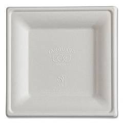 Eco-Products Vanguard Renewable and Compostable Sugarcane Plates, 6 x 6, White, 500/Carton (EPP021NFA)