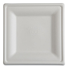 Eco-Products Vanguard Renewable and Compostable Sugarcane Plates, 10 x 10, White, 250/Carton (EPP023NFA)