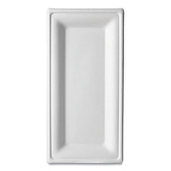 Eco-Products Vanguard Renewable and Compostable Sugarcane Plates, 5 x 10, White, 500/Carton (EPP024NFA)