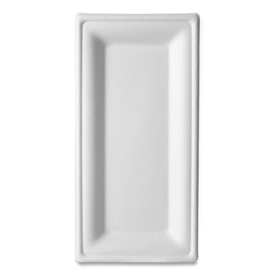Eco-Products Vanguard Renewable and Compostable Sugarcane Plates, 5 x 10, White, 500/Carton (EPP024NFA)