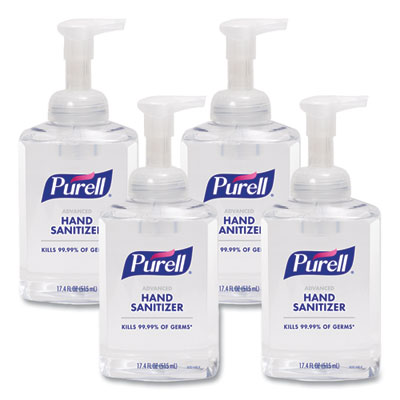 PURELL Advanced Hand Sanitizer Foam, 515 mL, Pump Bottle, Clean Scent, 4/Carton (501004CT)