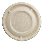 World Centric Fiber Lids for Fiber Barrel Bowls, 4.7" Diameter, Natural, Paper, 500/Carton (BBLSC12NLF)