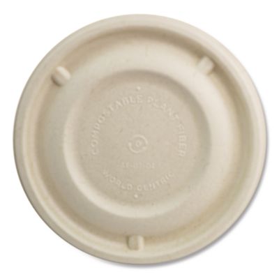 World Centric Fiber Lids for Fiber Barrel Bowls, 4.7" Diameter, Natural, Paper, 500/Carton (BBLSC12NLF)