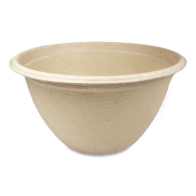 World Centric Fiber Barrel Bowls, 12 oz, 4.5" Diameter x 2.5" h, Natural, Paper, 500/Carton (BBSC12NLFP)