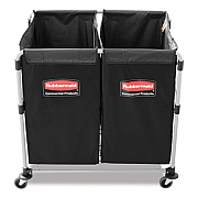 4 Bushel Collapsible X-Cart Bag for Rubbermaid Commercial 1881749 and 1881781, 5 cu ft, 22.08" x 15.33" x 27.33", Black, 2/CT (1881782CT)