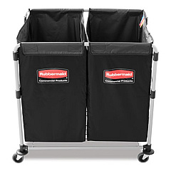 4 Bushel Collapsible X-Cart Bag for Rubbermaid Commercial 1881749 and 1881781, 5 cu ft, 22.08" x 15.33" x 27.33", Black, 2/CT (1881782CT)
