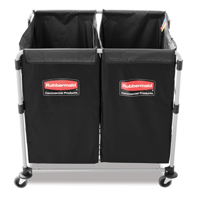 4 Bushel Collapsible X-Cart Bag for Rubbermaid Commercial 1881749 and 1881781, 5 cu ft, 22.08" x 15.33" x 27.33", Black, 2/CT (1881782CT)