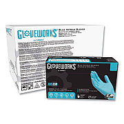 GloveWorks by AMMEX Industrial Nitrile Gloves, Powder-Free, X-Large, 5 mil Thick, 9.5" Long, Blue, 100/Box, 10 Boxes/Carton (INPF48100)