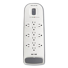 Belkin Home/Office Surge Protector, 12 AC Outlets, 6 ft Cord, 3,996 J, White/Black (BV11205006)