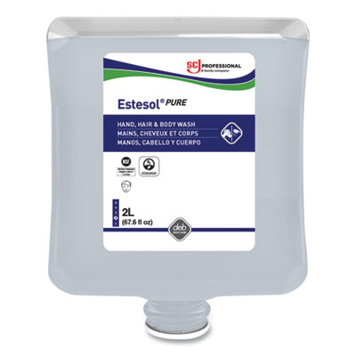 SC Johnson Professional Estesol PURE Hand, Hair and Body Cleaner, Fragrance-Free, 2 L Cartridge Refill, 4/Carton (PUW2LT)