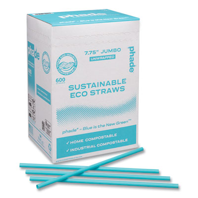 phade Marine Biodegradable Straws, 7.75", Ocean Blue,  6,000/Carton (511204)