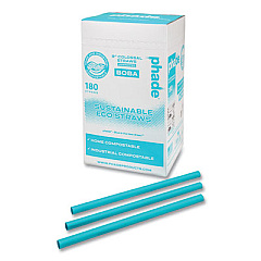 phade Marine Biodegradable Straws, Boba Straw, 9", Ocean Blue, 720/Carton (511207)