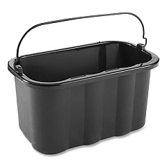 Rubbermaid Commercial Heavy-Duty Cleaning Cart Caddy, 10 qt, Black, 6/Carton (FG9T8200BLA)