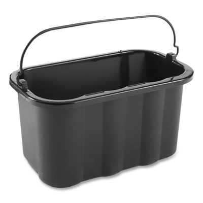 Rubbermaid Commercial Heavy-Duty Cleaning Cart Caddy, 10 qt, Black, 6/Carton (FG9T8200BLA)