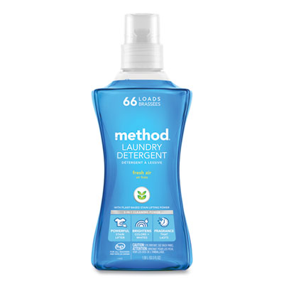 Method Laundry Detergent, Fresh Air Scent, 53.5 oz Bottle, 4/Carton (318025)
