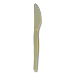 Eco-Products EcoSense Renewable Plant Starch Cutlery, Knife, Plastic, Cream, 50/Pack (EPS001PK)