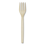 Eco-Products EcoSense Renewable Plant Starch Cutlery, Fork, Plastic, Cream, 50/Pack (EPS002PK)